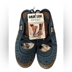 MUK LUKS Sport Women's Erin Flats Slingback Sandal Turquoise Size 7